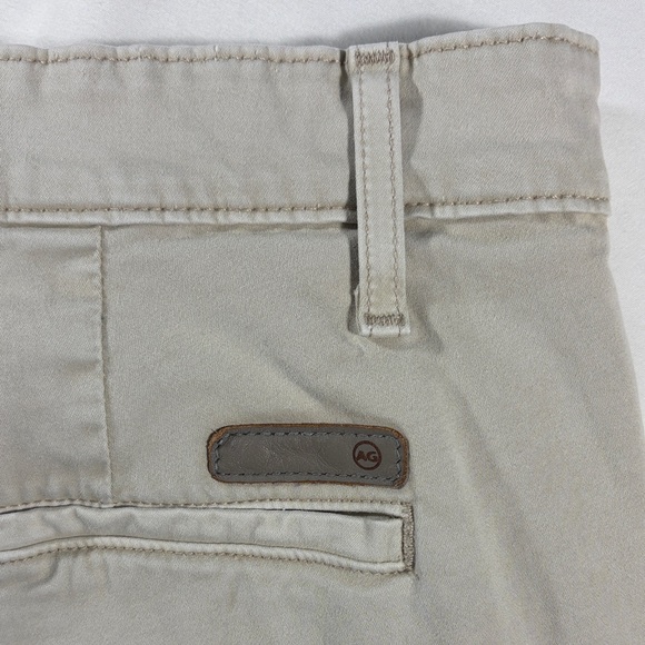 AG Adriano Goldschmied mens stone khaki flat front 8.5" chino shorts - size 34R - Picture 5 of 12